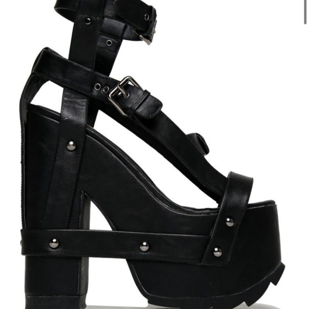 YRU - NIGHTCALL BLACK platform size 7 vegan